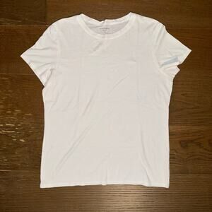 Mott & Bow Women’s Shirt White Basic Essential Capsule Neutral T-Shirt Sz Large